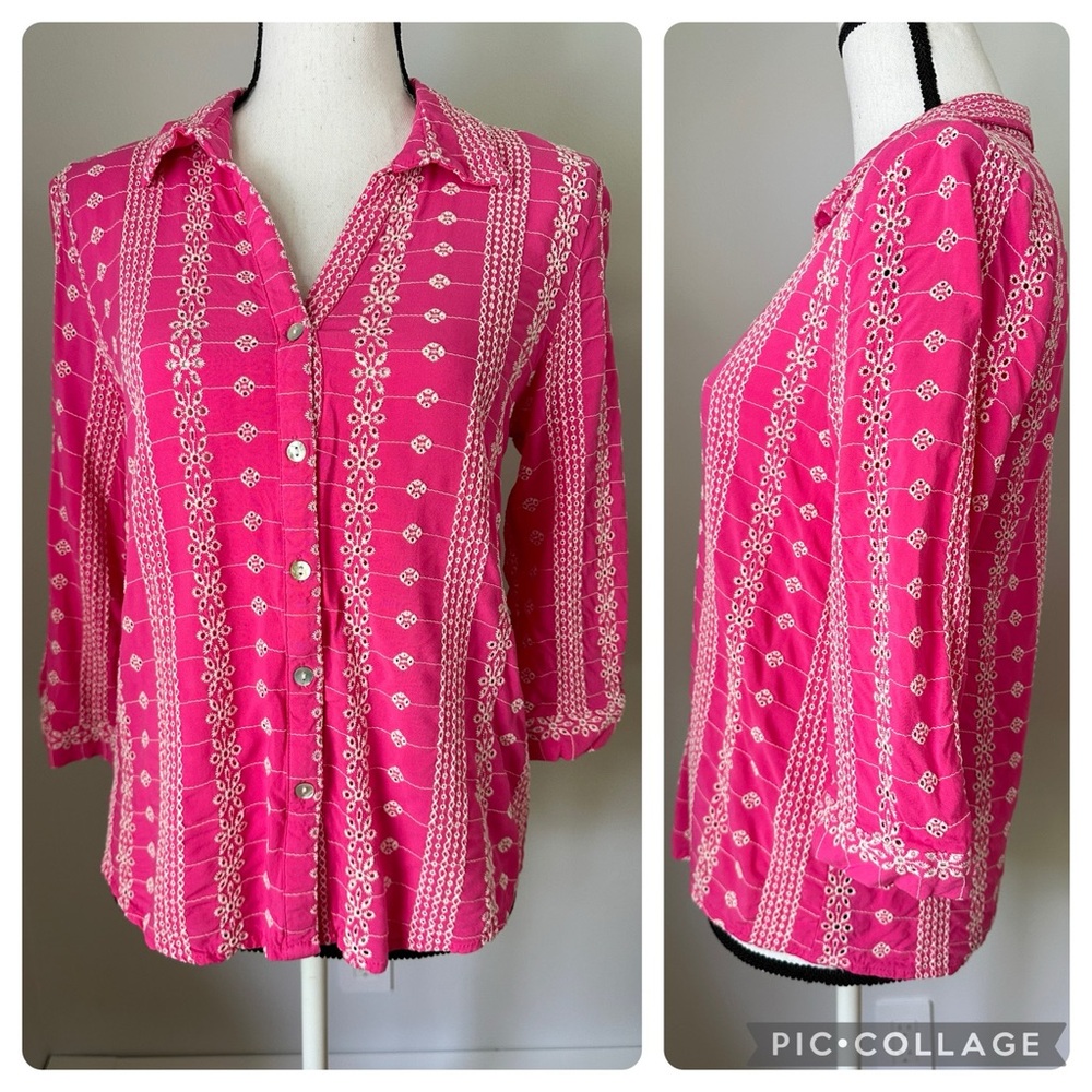 Ultra Pink embroidered shirt size medium